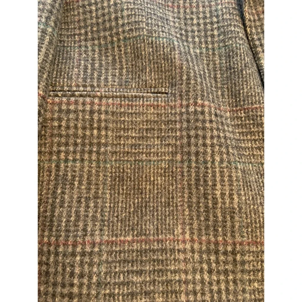 Wool Sport Coat 44 Glen Plaid Gray John Alexander Sleeve 25